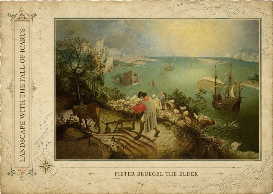 Pieter Bruegel Landscape with the Fall of Icarus II No2 - Affiche