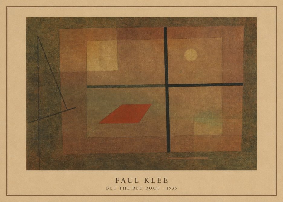 Paul Klee But the Red Roof No3 - Affiche