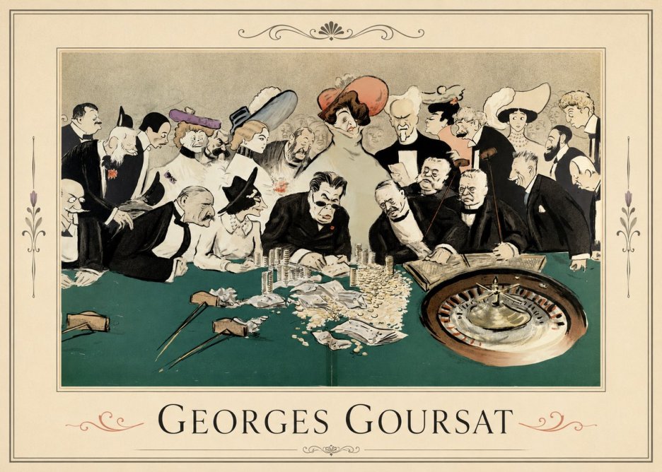 Georges Goursat At the Roulette Table No1 - Affiche