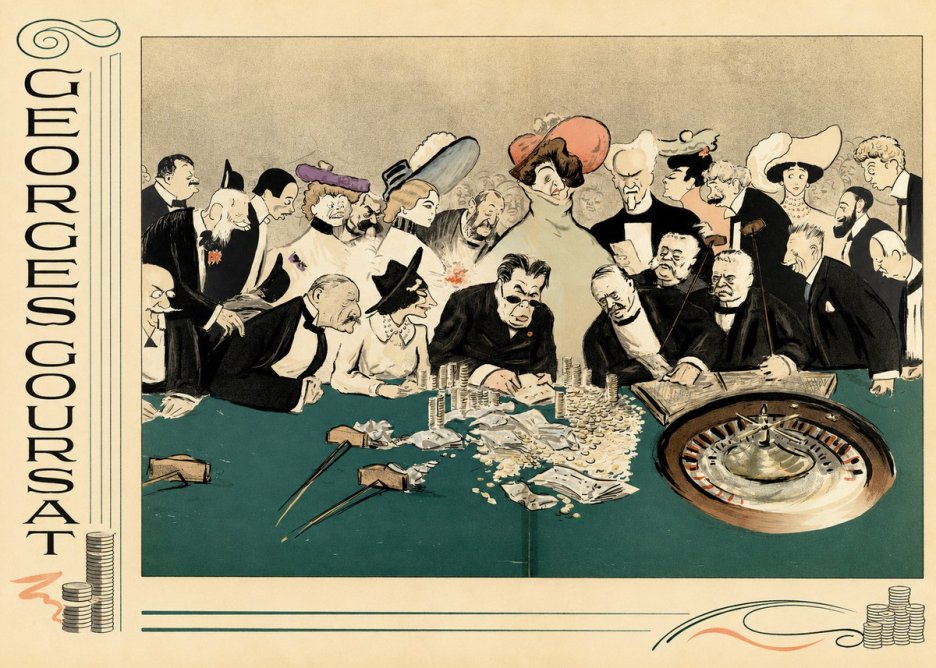 Georges Goursat At the Roulette Table No4 - Affiche