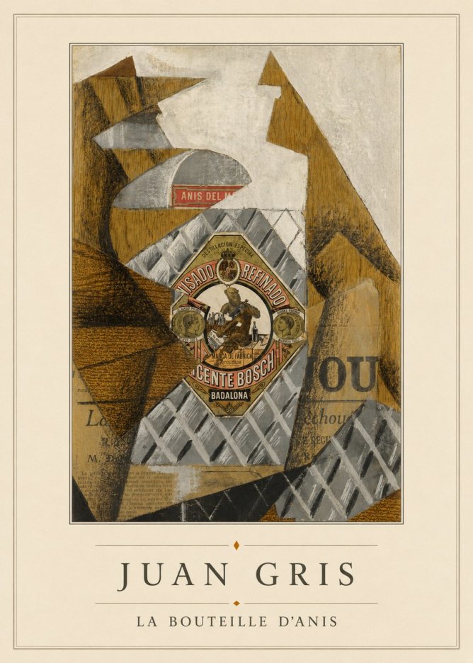 Juan Gris La Bouteille D'anis No4 - Affiche