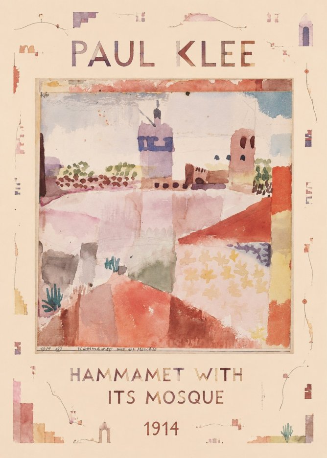 Paul Klee Hammamet with Its Mosque No4 - Affiche