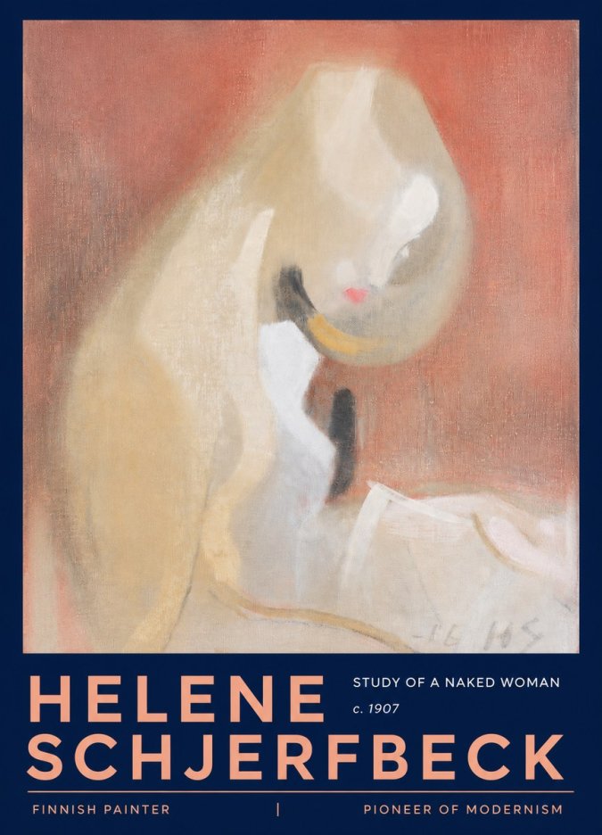 Helene Schjerfbeck Study of a Naked Woman No3 - Affiche