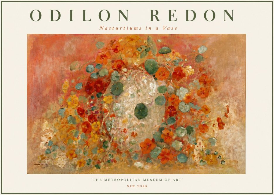 Odilon Redon Nasturtiums in a Vase No4 - Affiche