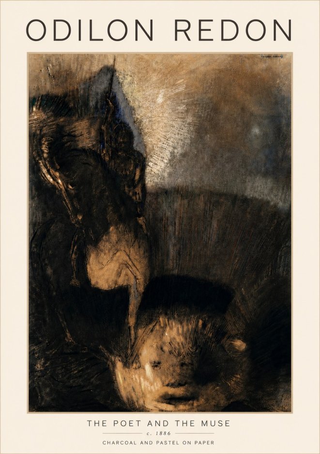 Odilon Redon The Poet and the Muse No5 - Affiche