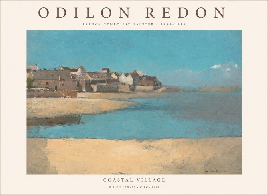 Odilon Redon Coastal Village No1 - Affiche