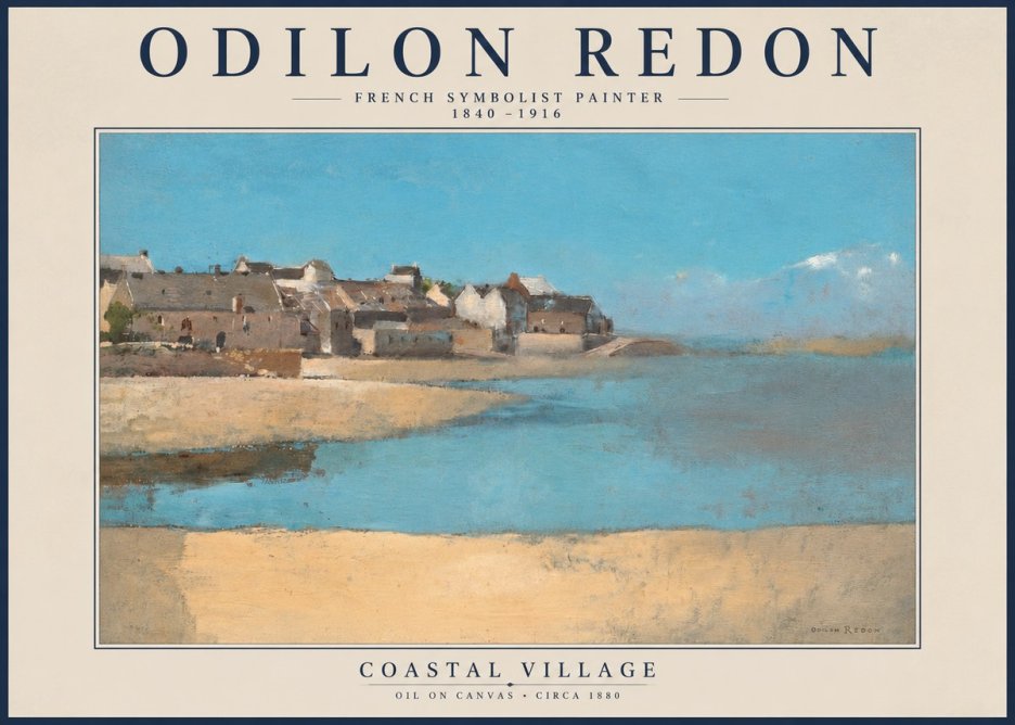 Odilon Redon Coastal Village No4 - Affiche