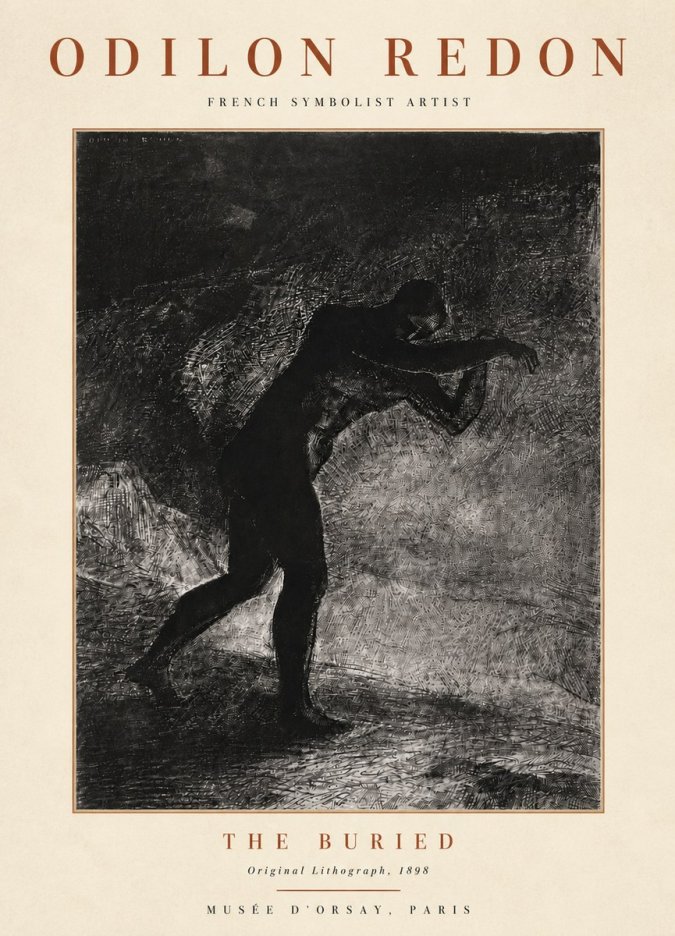 Odilon Redon The Buried No4 - Affiche