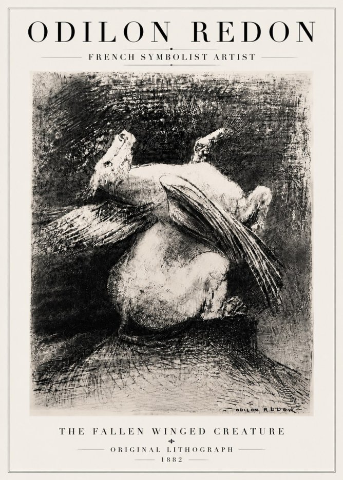 Odilon Redon The Fallen Winged Creature No6 - Affiche