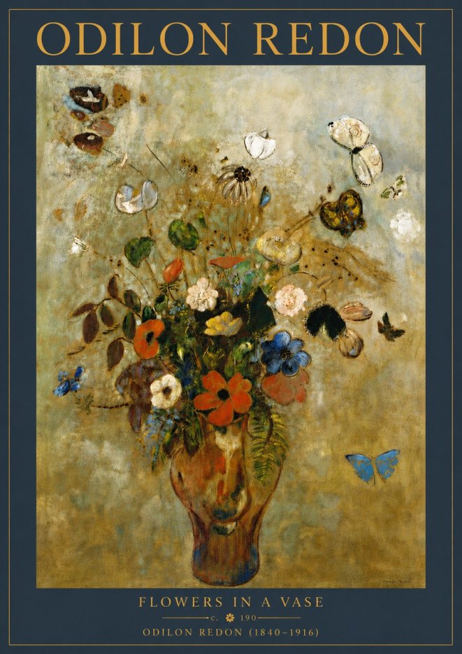 Odilon Redon Flowers in a Vase I No6 - Affiche