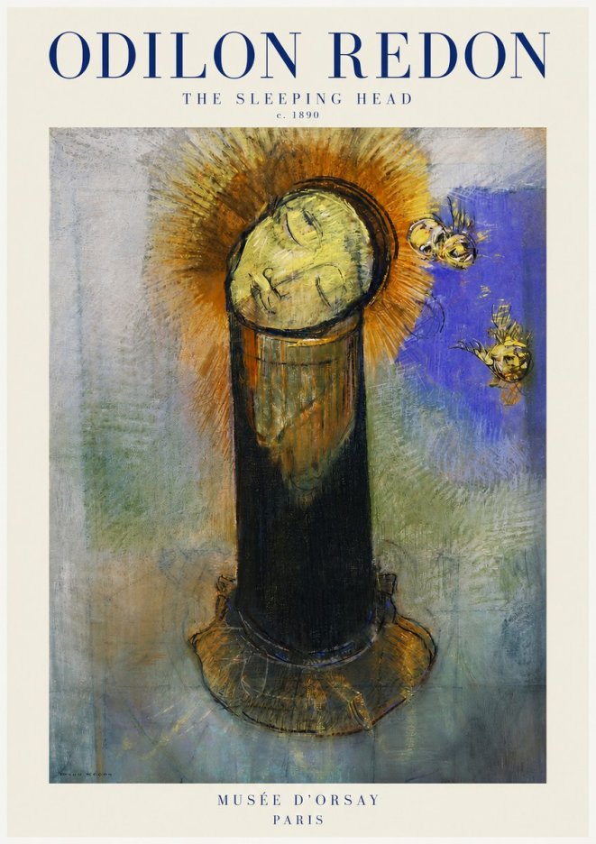 Odilon Redon The Sleeping Head No2 - Affiche