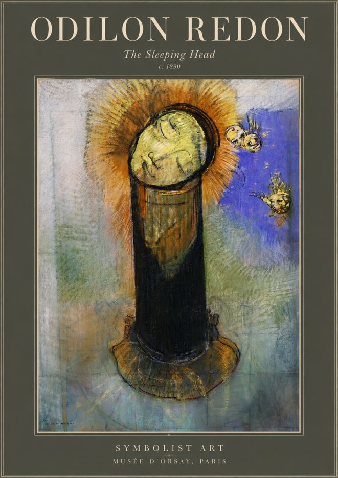 Odilon Redon The Sleeping Head No4 - Affiche