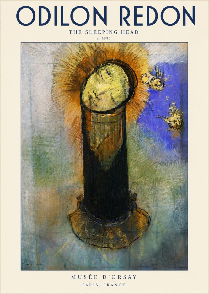 Odilon Redon The Sleeping Head No5 - Affiche