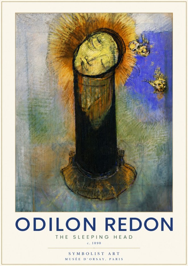 Odilon Redon The Sleeping Head No6 - Affiche