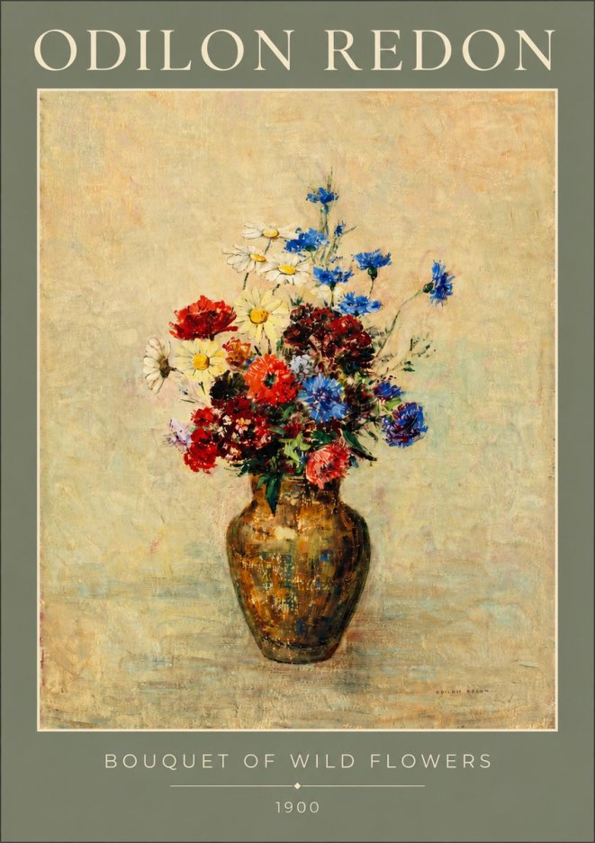 Odilon Redon Bouquet of Wild Flowers I No2 - Affiche