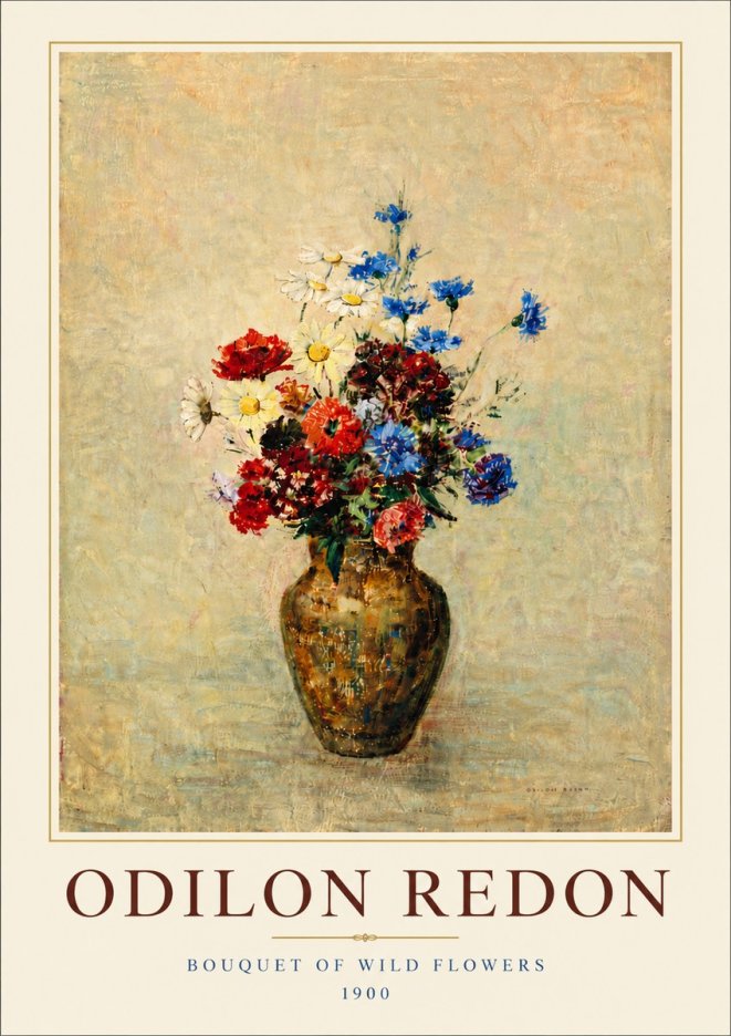 Odilon Redon Bouquet of Wild Flowers I No5 - Affiche