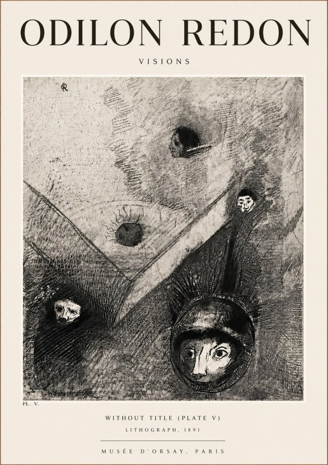 Odilon Redon Without Title (Plate V) No4 - Affiche
