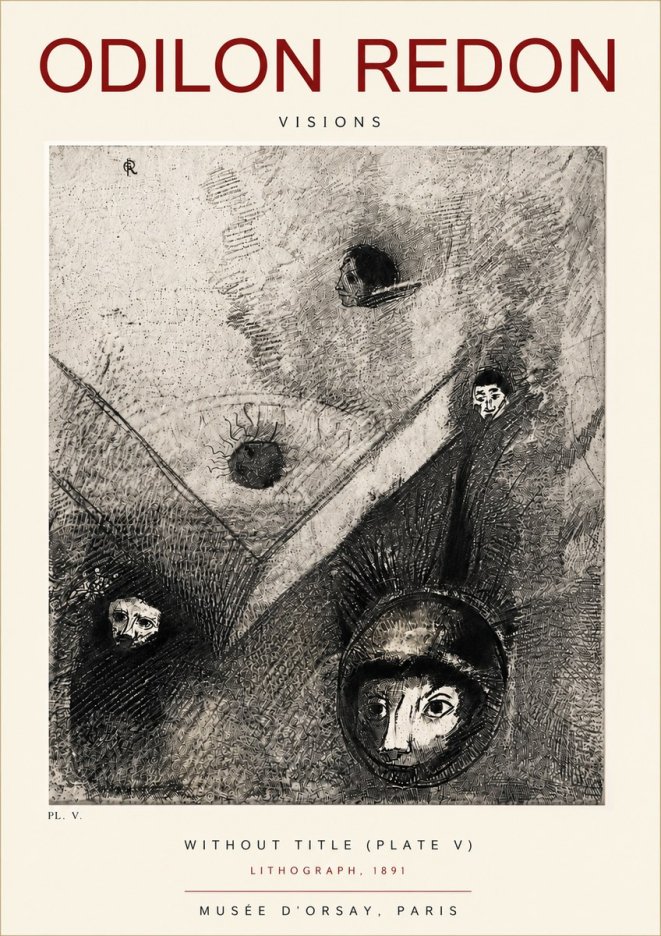 Odilon Redon Without Title (Plate V) No6 - Affiche