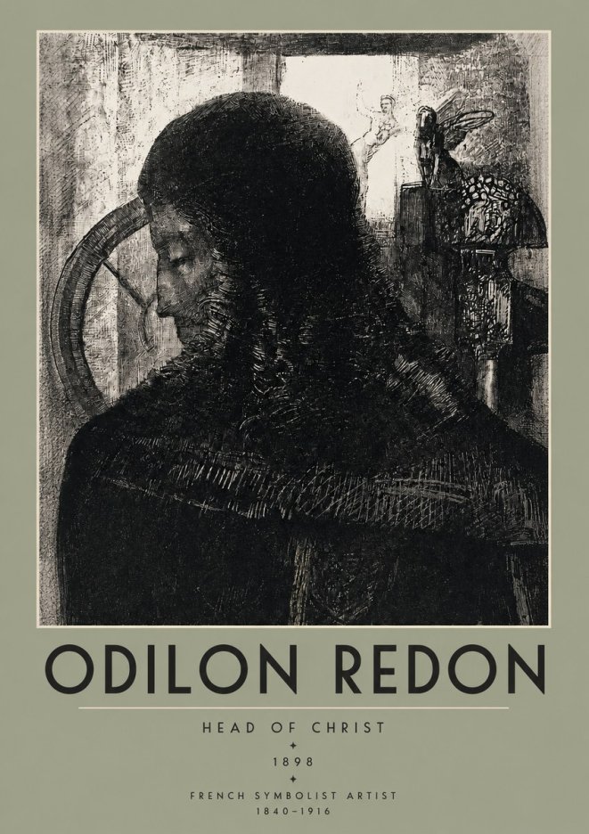 Odilon Redon Head of Christ II No2 - Affiche