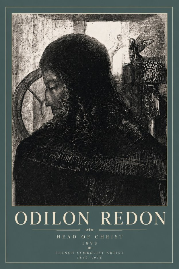 Odilon Redon Head of Christ II No5 - Affiche
