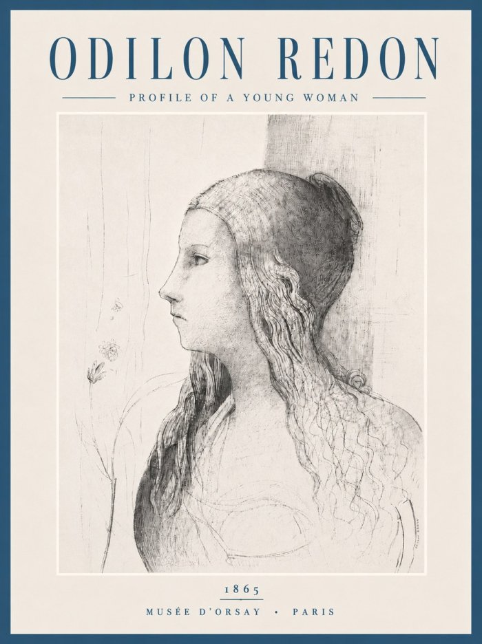 Odilon Redon Profile of a Young Woman No6 - Affiche