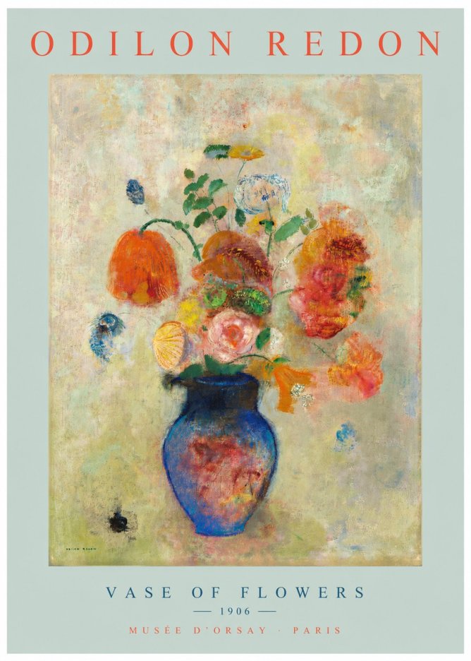 Odilon Redon Vase of Flowers No2 - Affiche