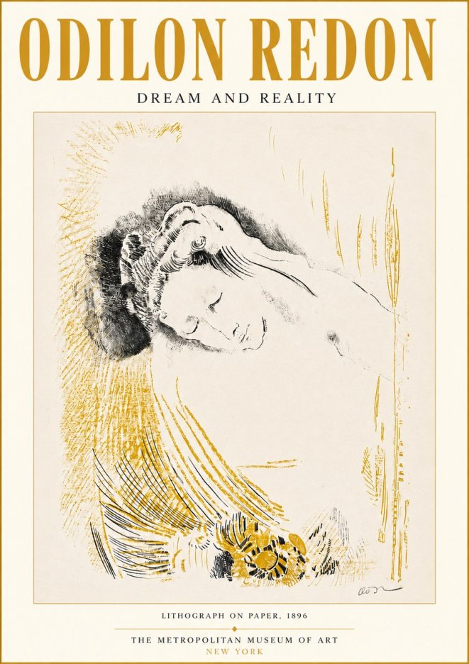 Odilon Redon Dream and Reality No3 - Affiche