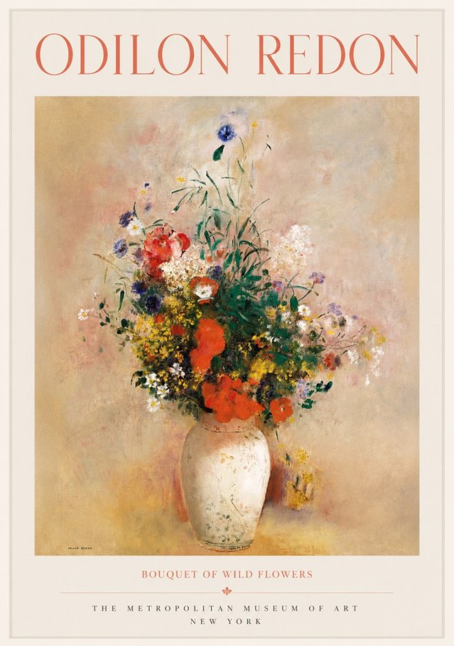 Odilon Redon Bouquet of Wild Flowers II No1 - Affiche