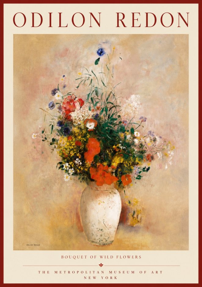 Odilon Redon Bouquet of Wild Flowers II No3 - Affiche