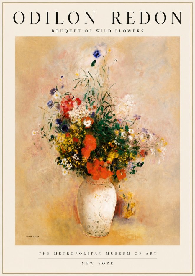 Odilon Redon Bouquet of Wild Flowers II No4 - Affiche