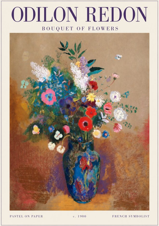 Odilon Redon Bouquet of Flowers No3 - Affiche