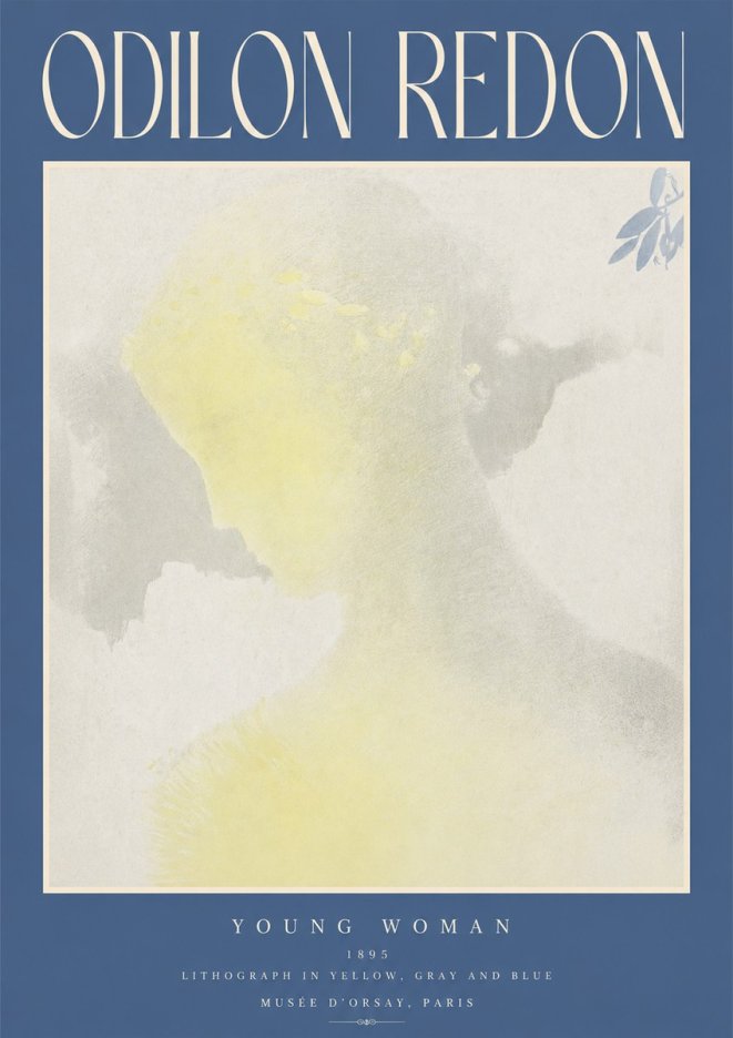 Odilon Redon Young Woman No2 - Affiche