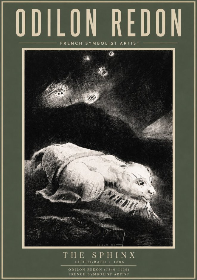 Odilon Redon The Sphinx No6 - Affiche
