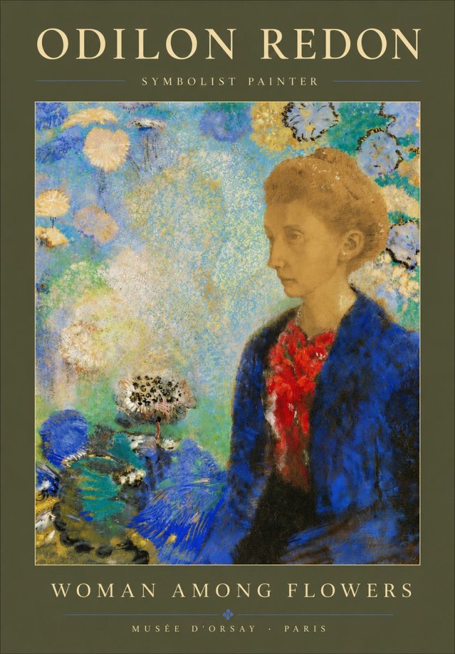 Odilon Redon Woman Among Flowers No5 - Affiche