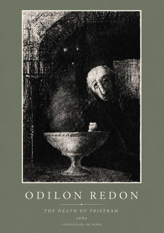 Odilon Redon The Death of Tristram No6 - Affiche