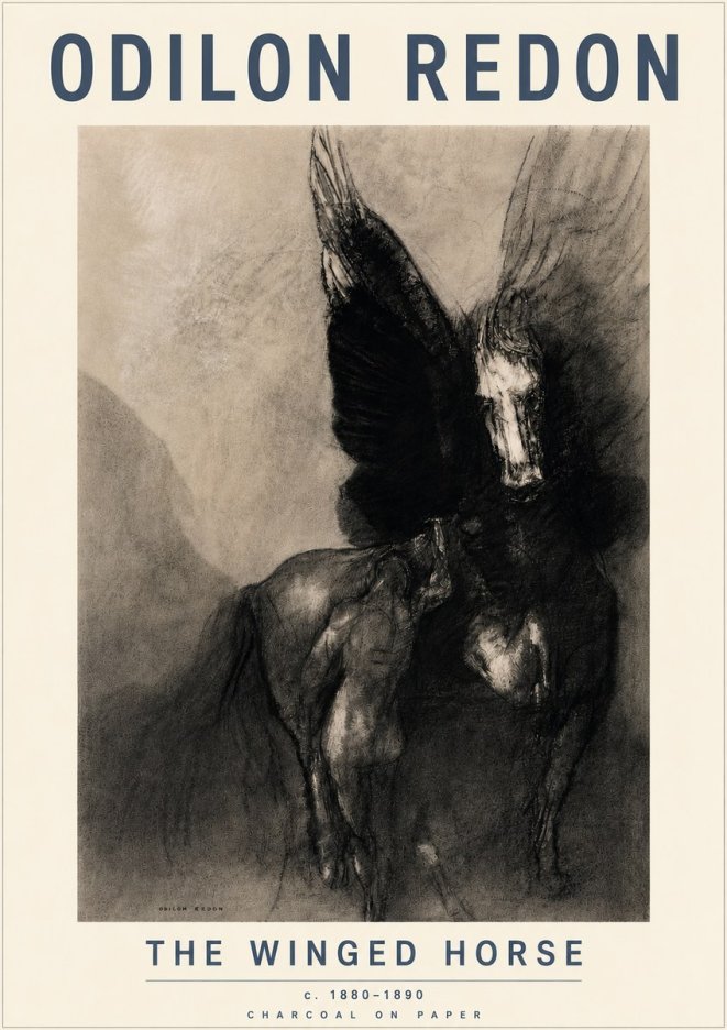 Odilon Redon The Winged Horse No3 - Affiche