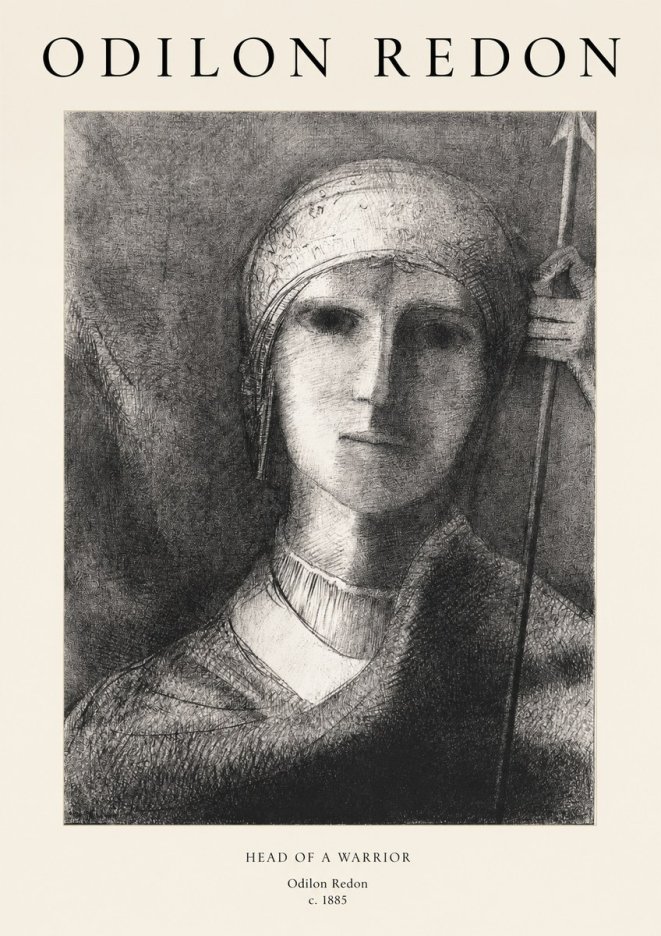 Odilon Redon Head of a Warrior No1 - Affiche