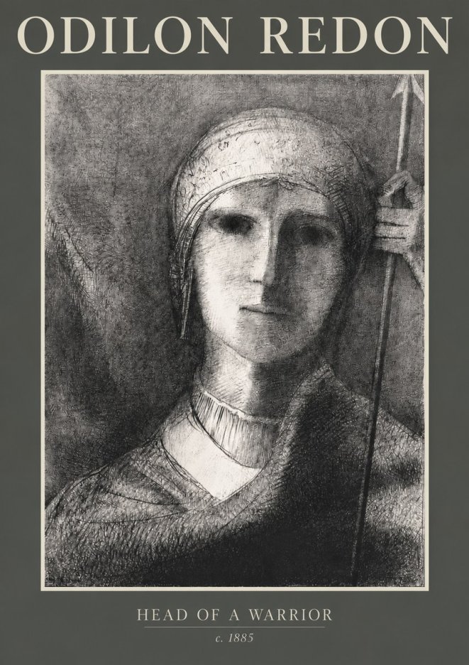 Odilon Redon Head of a Warrior No2 - Affiche