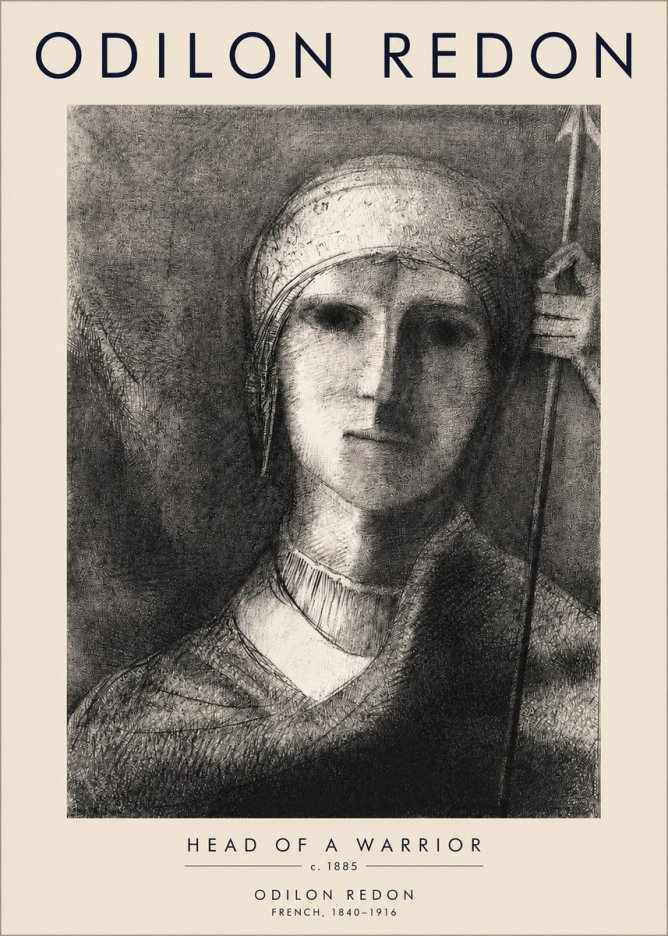 Odilon Redon Head of a Warrior No3 - Affiche