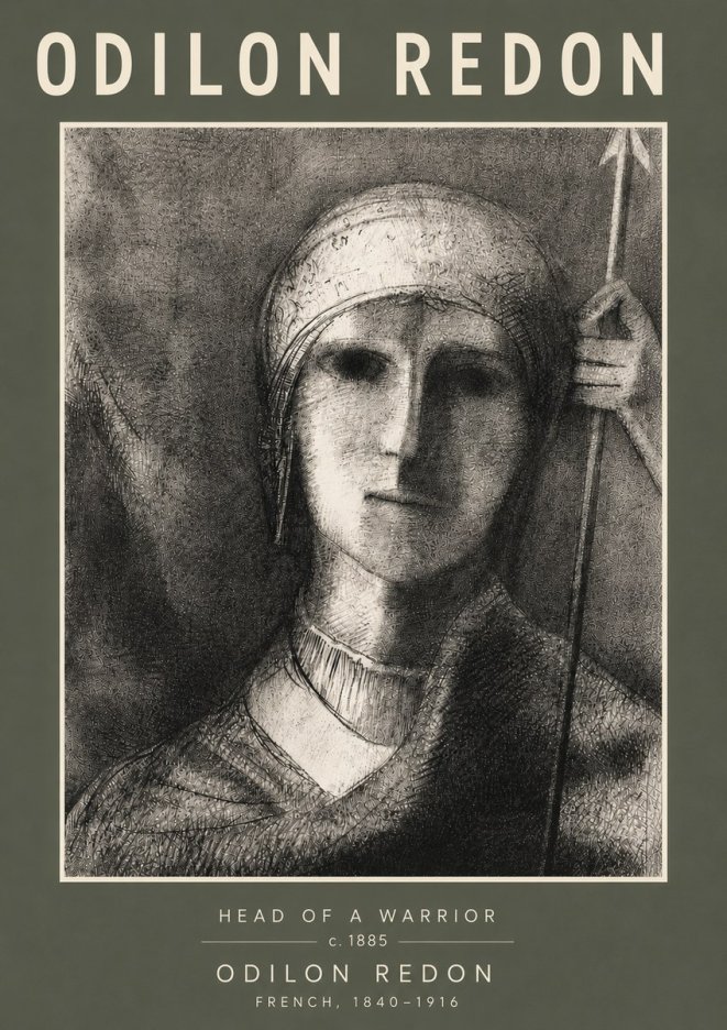 Odilon Redon Head of a Warrior No5 - Affiche