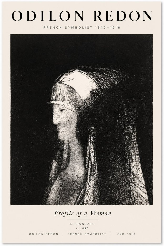 Odilon Redon Profile of a Woman No1 - Affiche