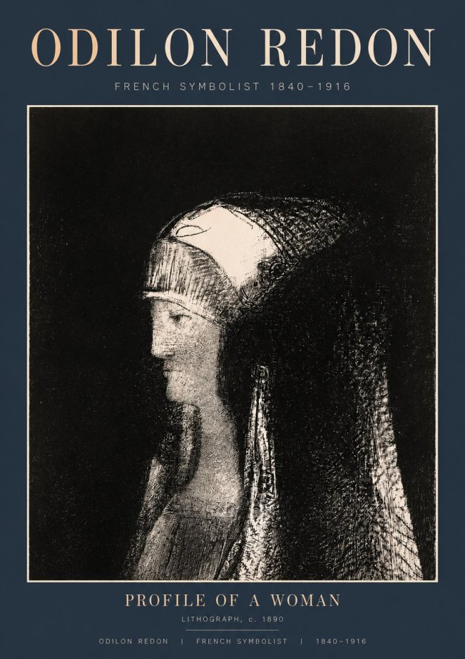 Odilon Redon Profile of a Woman No2 - Affiche