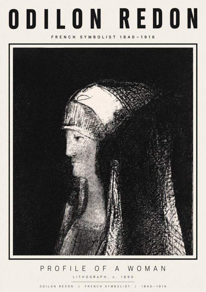 Odilon Redon Profile of a Woman No3 - Affiche
