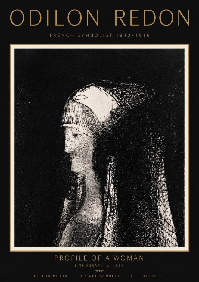 Odilon Redon Profile of a Woman No6 - Affiche