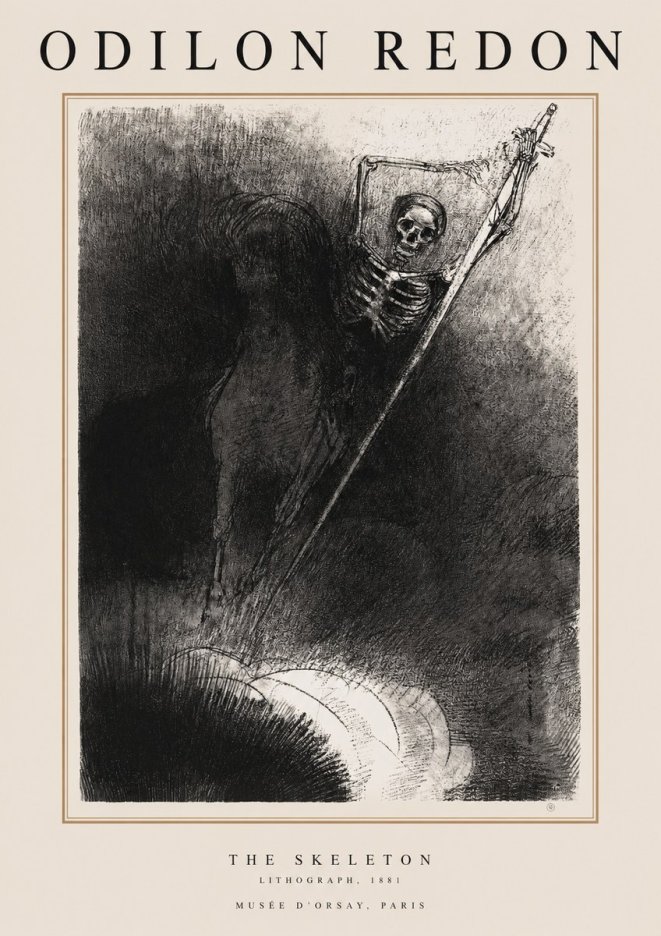 Odilon Redon The Skeleton No1 - Affiche