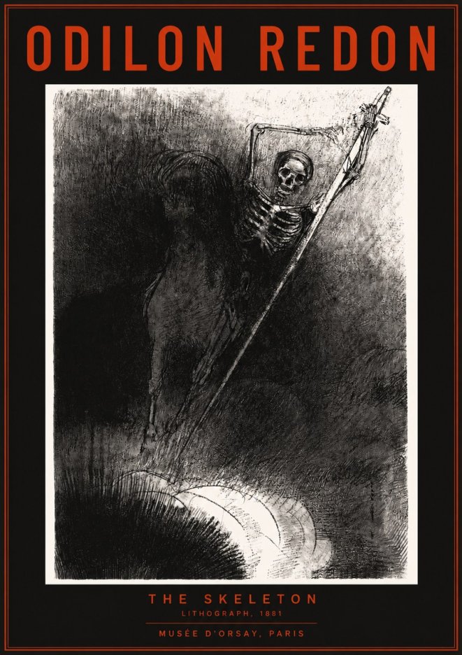Odilon Redon The Skeleton No2 - Affiche