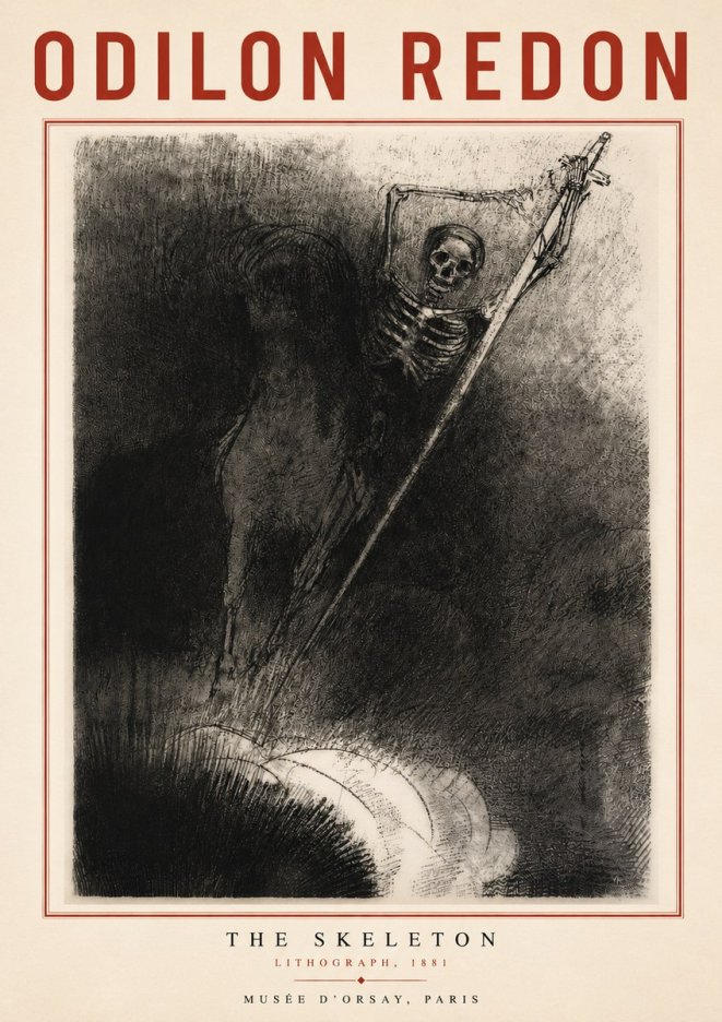 Odilon Redon The Skeleton No5 - Affiche