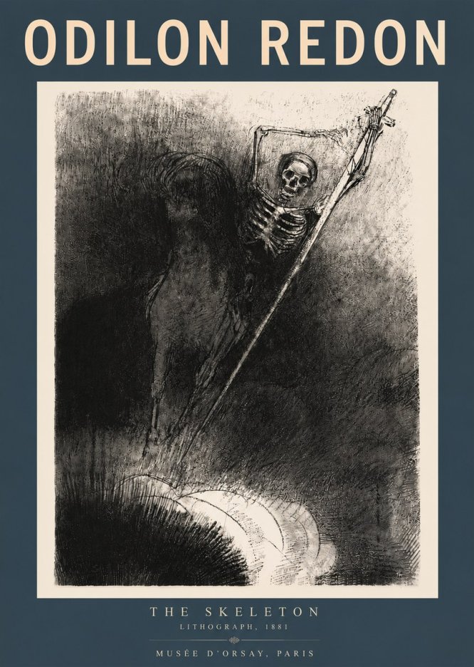 Odilon Redon The Skeleton No6 - Affiche