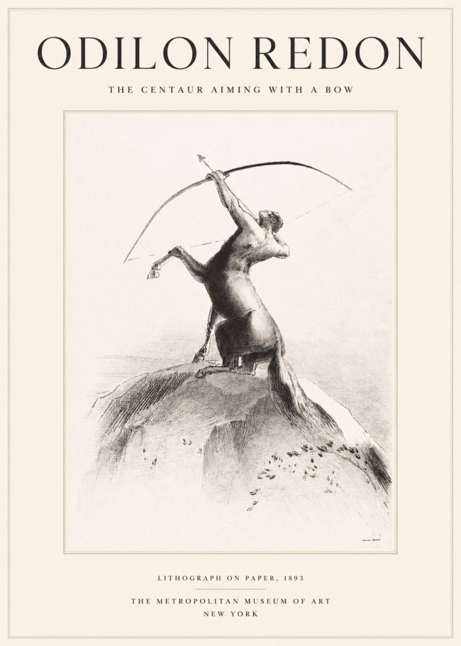 Odilon Redon The Centaur Aiming with a Bow No1 - Affiche