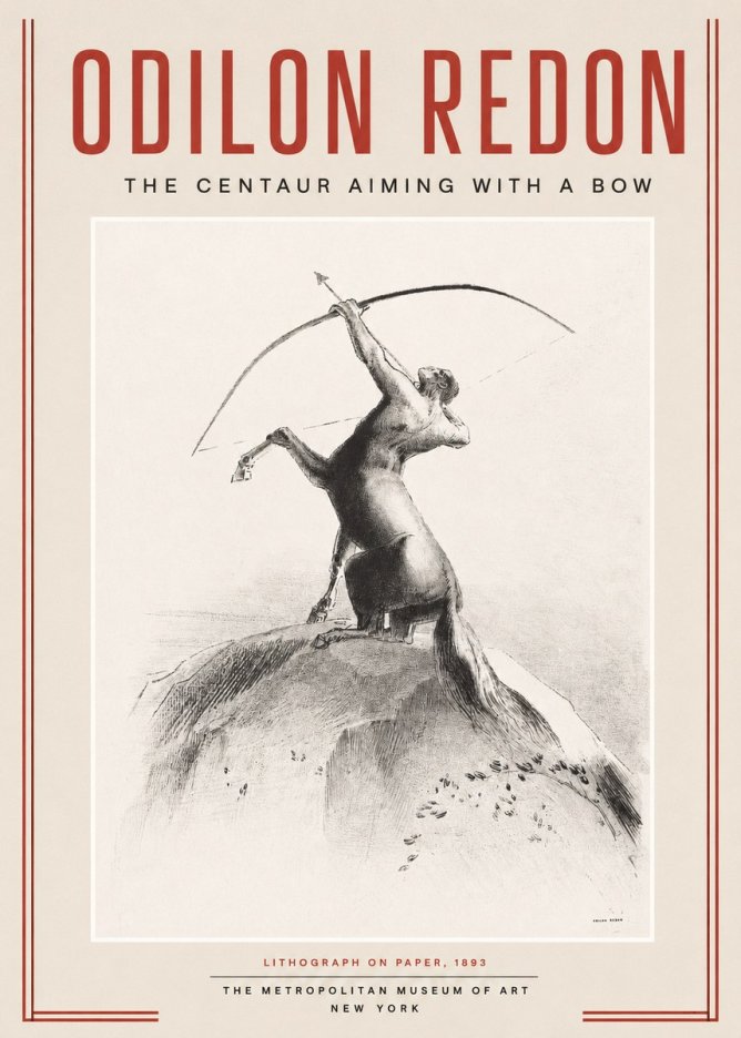 Odilon Redon The Centaur Aiming with a Bow No2 - Affiche